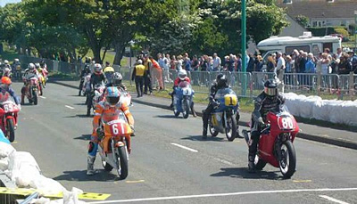 Mike Hose on the grid at Billown, Isle of Man, 2010